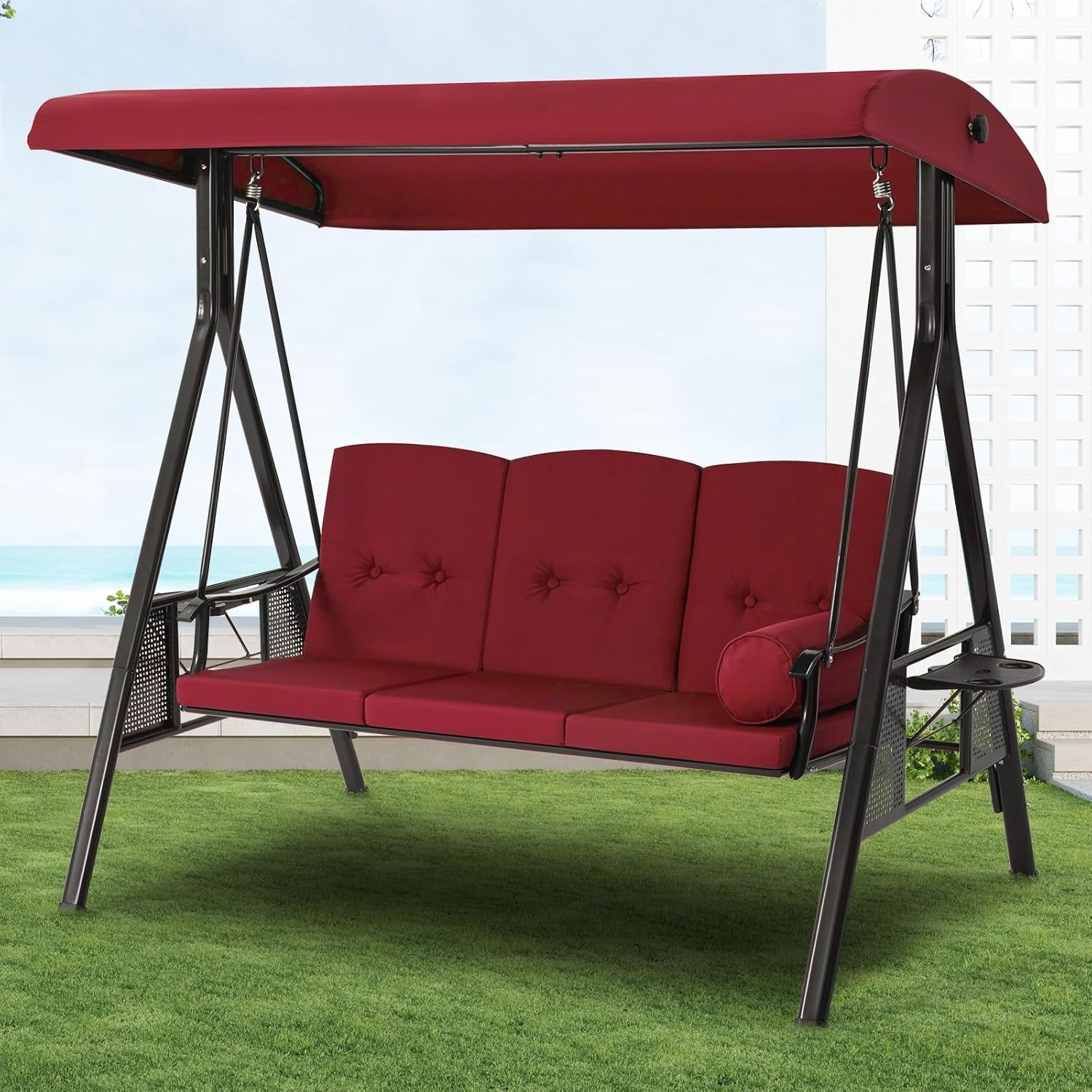 YODOLLA 3-seat patio swing with cushion